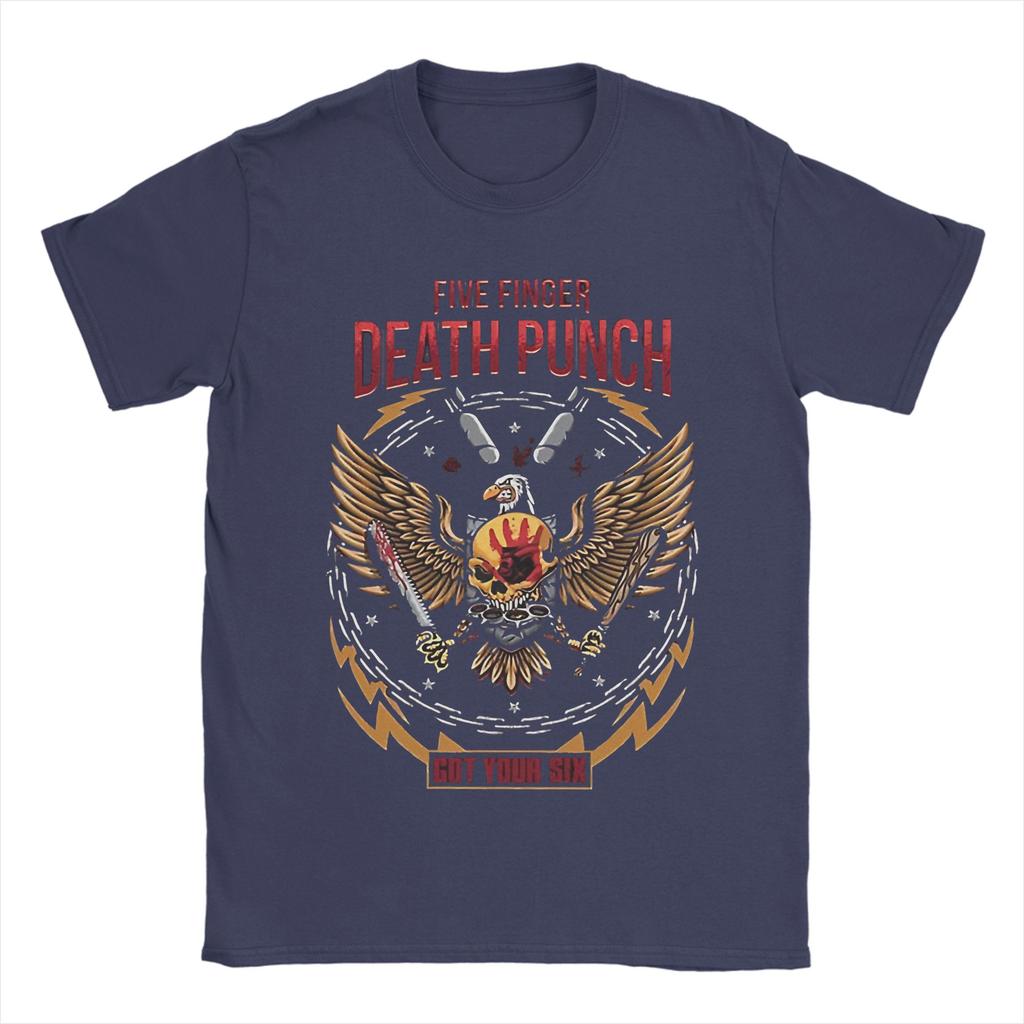 Five Finger Death Punch T Shirts for Men Pure Cotton Novelty TShirt Round Neck Tee Shirt Short Sleeve Tops Plus Size