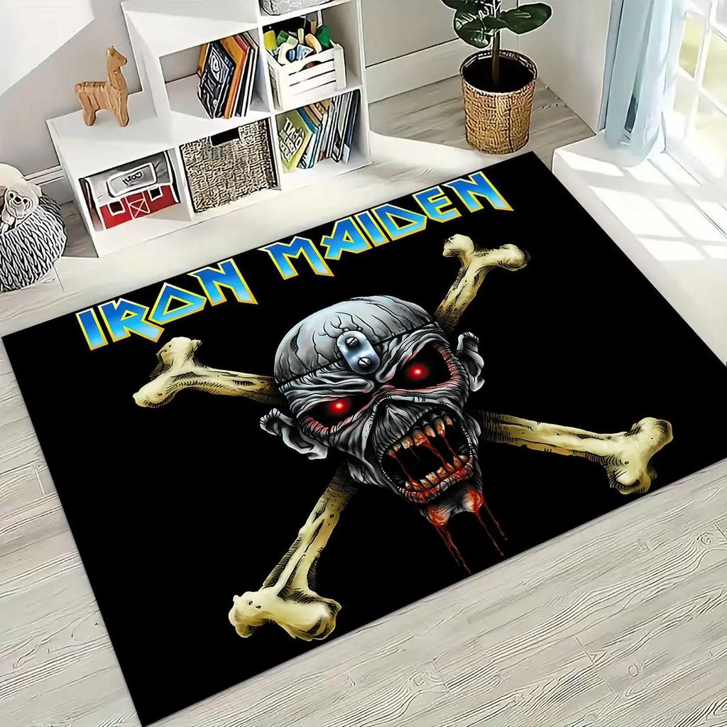 3D I-Iron-Maidens Music Band Art Carpet Rug for Bedroom Living Room Sofa Home Doormat Decor,Large Kids Non-slip Floor Mat