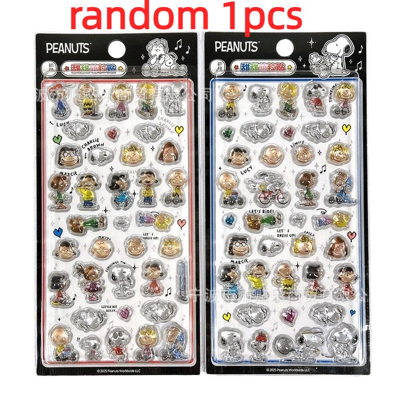 1/4 шт. Японская Кристальная Наклейка Снупи 3D Рельефная Милая Наклейка для Украшения Мобильного Телефона DIY Студенческая Ручная Книга Канцелярские Товары Подарок