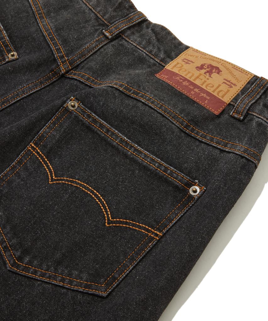 PENFIELD Джинсовые Бермуды с Двойным Коленом, Выстиранные в Банке, Черные_Fs2Wp13U