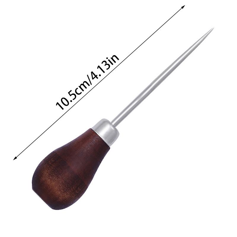Конус для ремонта обуви Конус с круглым отверстием Ручная дрель для вязания крючком Деревянная ручка Конус для пробивания кожи