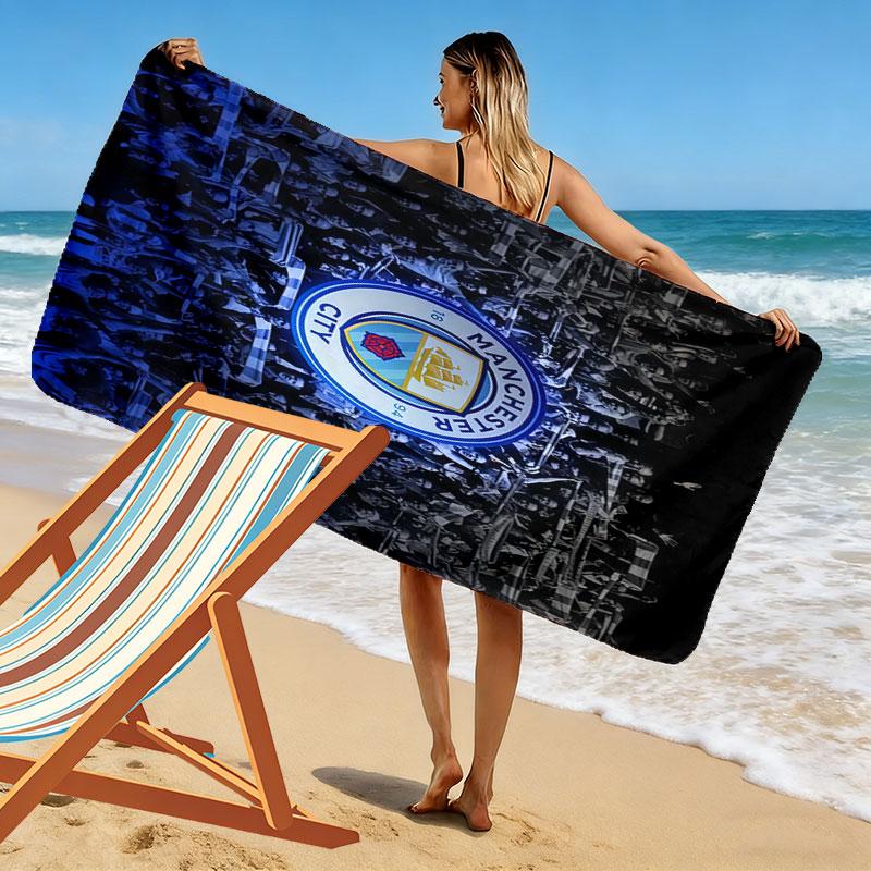Loud MCFC Chants Print Beach Towel, Large Soft Quick Dry Towel for Beach Camping Swimming