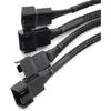 SDTC Tech PWM Fan Splitter Cable PC 4Pin 1 to 4 Ways Fan Power Extension Adapter Cable Black Sleeved Braided 4Pin Female to 4X 4Pin Male 27cm/10.5