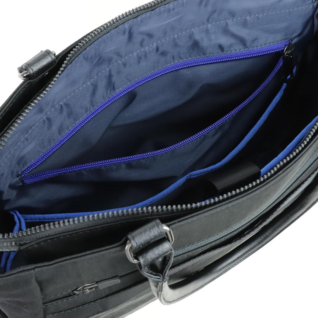 Lanvin en Bleu представляет двухстороннюю горизонтальную сумку-тоут, совместимую с 13,3-дюймовым ноутбуком, №. 513712 Черный