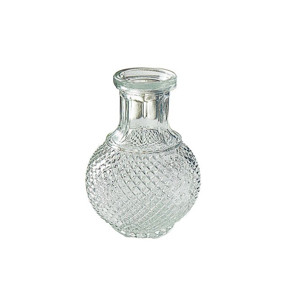 Стеклянная ваза для гидропоники с тиснением, мини-стеклянная ваза для цветочной композиции