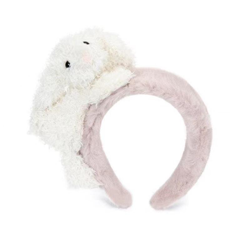 Милый плюшевый ободок для волос с изображением кролика и медведя для девочек, женский мультяшный широкий плюшевый ободок для волос, милая повязка на голову для мытья лица, повседневные аксессуары для волос