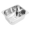 RV Sink 304 Stainless Steel Polished Drop In Single Bowl Basin Sink with 40mm Drain Outlet for Camping Vehicle Boat