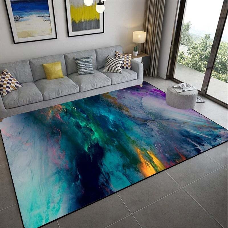 Красочный ковер Galaxy Красочное звездное небо Большой ковер Гостиная Коврик для ванной Коврик для ванной Коврик для двери Фантастический ковер Дизайнерский ковер Домашний декор