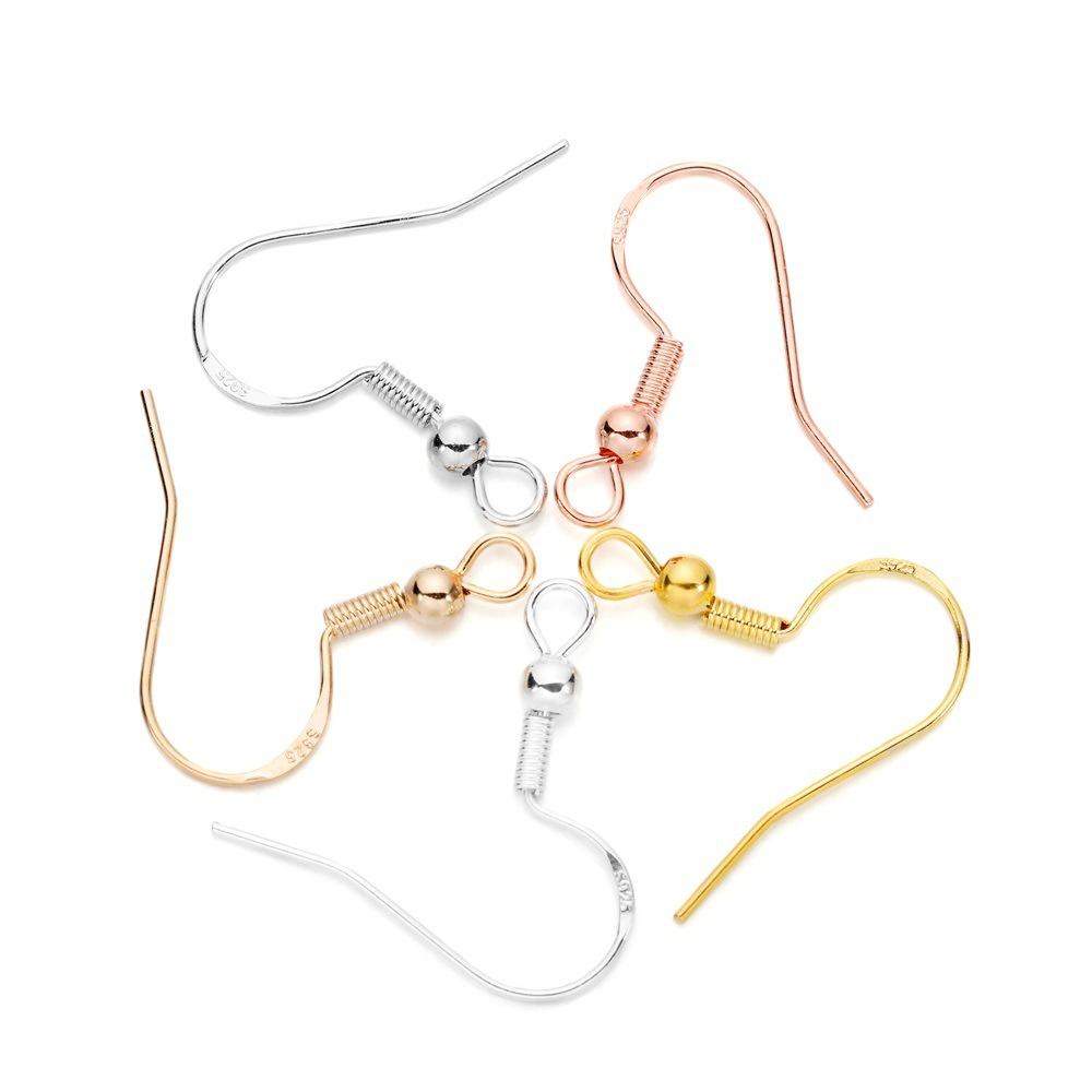 50Pcs/bag Silver Earring Hooks Earring Making Accessories Earrings Parts French Wire Hooks Hypo-Allergenic Jewelry Findings DIY
