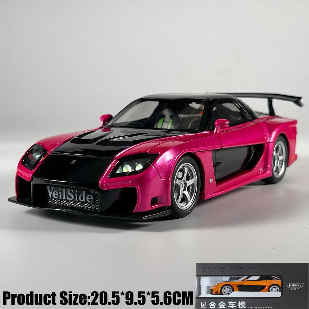 Jdm 1:24 Мазда Rx-7 Fd3S Veilside Fortune Форсаж: Токийский дрифт Металлическая литая модель автомобиля Подарок для дома Модный и настольный