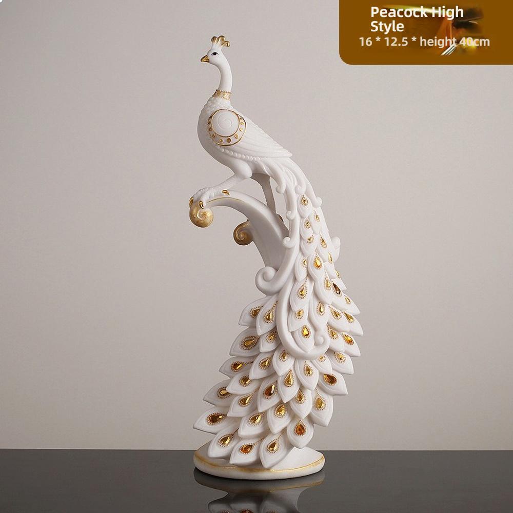 Минималистичная скульптурная ваза «Павлин», Роскошная ваза из смолы с золотой отделкой для цветов и домашнего декора, Современный арт-объект