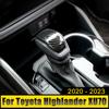 Автомобильные аксессуары для Toyota Highlander XU70 2020 2024 2024 2024 Гибридная нержавеющая головка рычага переключения передач Накладка на ручку Наклейка