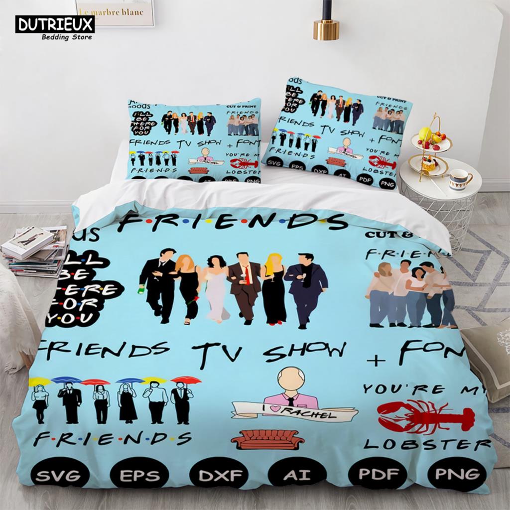 Новые друзья комплекты пододеяльник с наволочкой Twin Full Queen King Double Single Size пододеяльник для женщин взрослых подростков комплект постельного белья