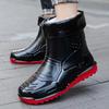 Men's Waterproof Rain Boots Outdoor Solid Color Fishing Boots Fashion Non-slip Waterproof Shoes Solid Color Mid-tube Rain Boots