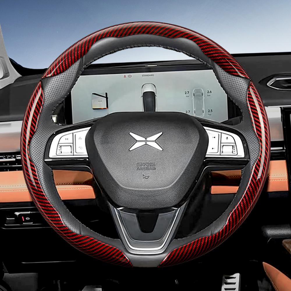 zkfan8 Suitable for Xpeng Carbon Fiber Texture Steering Wheel Cover with Segmented Quick-Release Design, Durable, for Models Such as G6 G9 P7 P7+
