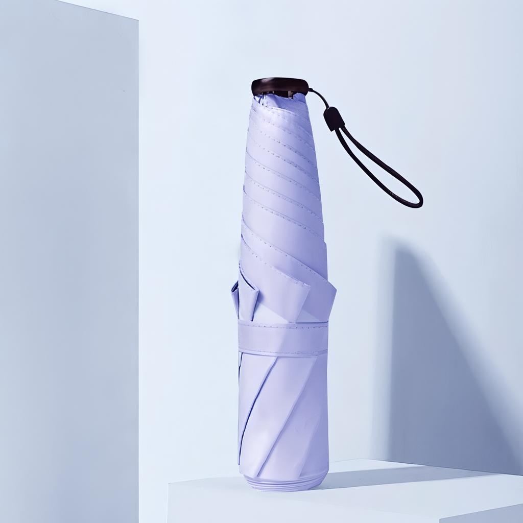 Japanese Ultra-Light 6-Bone Ultra-Light Feather Umbrella Vinyl Sun Protection Sunshade Folding Girl Portable Pencil Umbrella