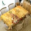 Thicken Cotton Christmas Tablecloth Venus Golden Ball And Candle Pattern Rectangular Round Table Cloth Cover Towel