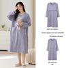 Korean Style Loose Cartoon Long Sleeve Pajama Dress with Chest Pad for Spring and Autumn - Plus Size Women's Nightdress