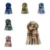 Plush Plaid Wool Scarf Tassel Cape Wraps Simple Winter Cashmere Scarves  Student