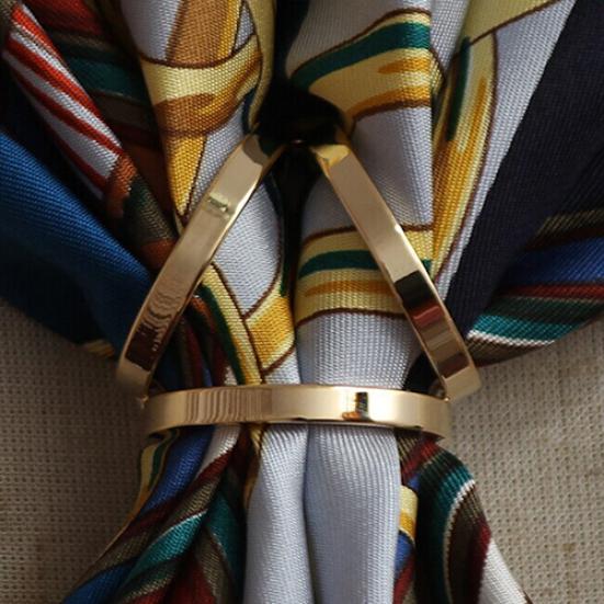 Модное розовое золото с покрытием трио шарф кольцо шелковый шарф пряжка клип слайд ювелирные изделия