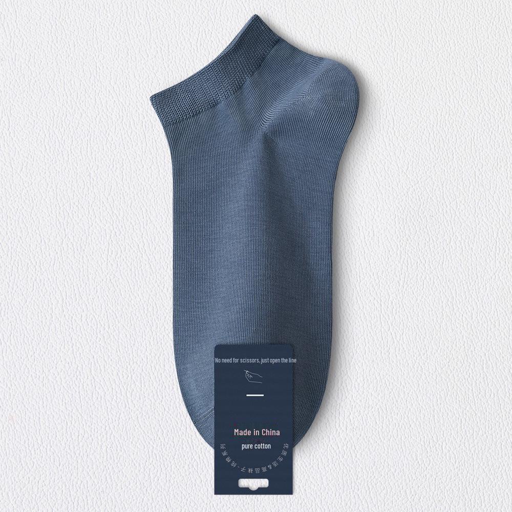 Мужские летние короткие антибактериальные носки из чистого хлопка - черные, впитывающие пот, дезодорирующие, всесезонные, тонкие, в стиле лодочки