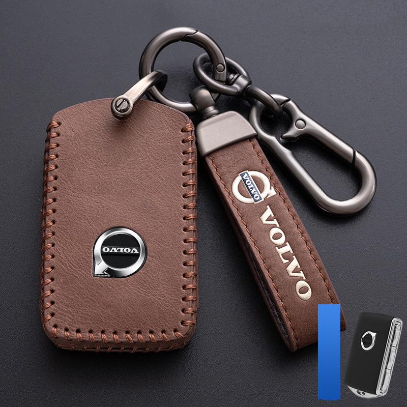 hzmuq8 New Leather Car Smart Remote Key Case Cover Holder Shell Fob For Volvo XC60 XC40 XC90 S90 V60 S60 V90 C40 Polestar 1 Polestar 2
