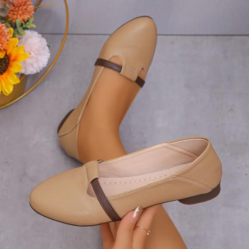 Обувь для женщин 2024 года, горячая распродажа, женские туфли на плоской подошве One Kick, осенние туфли с острым носком, разноцветные, повседневные, удобные, офисные женские туфли