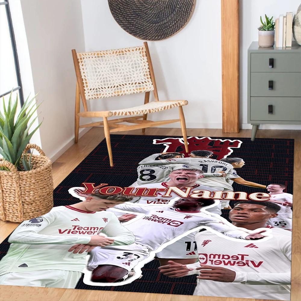 Manchester Personalized Text Carpet Perfect for Outdoor Foyer Game Room Hallway Antislip Carpet Anime Office Decor Birthday/Christmas Gift