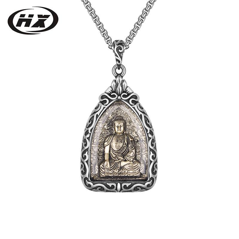 Stainless Steel Zodiac Necklace with Eight Guardian Deities