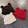 Color Solid Knitting Little Bear Ears Knit Wool Hats Women Fall Wear Winter
