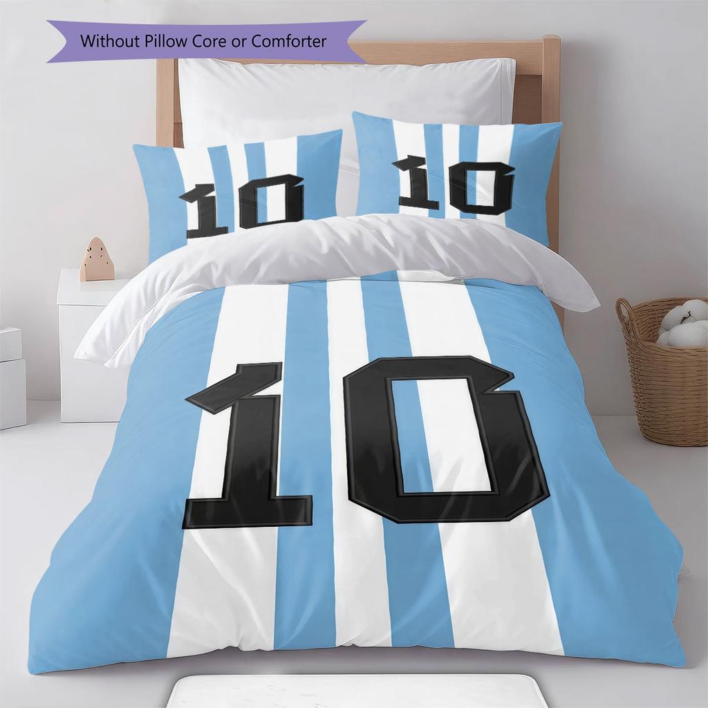 Lionel Messi Pattern Bedding,Quilt Set Quilt Cover Pillowcase Home Birthday Gift(1 * duvet cover + 2 * pillowcase, without core)