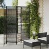 VidaXL Room Divider 4 Panels Black Woven Resin 365376