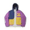 Серия коллаборации Li Ning X CHUMS Спортивная повседневная минималистичная куртка свободного кроя с цветными блоками и молнией Мужская куртка Каттелан-пурпурный AFDV839-1