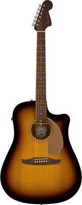 Электроакустическая гитара Fender Redondo Walnut Gold Sunburst с мягким чехлом, плеером, накладкой на гриф, пикгардом,