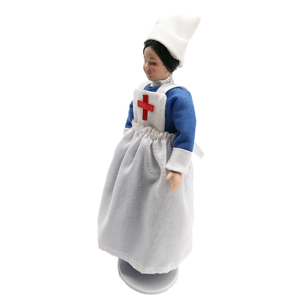 1:12 Кукольный домик, миниатюрные фарфоровые куклы, модель, маленькая красивая викторианская служанка, леди, медсестра, помощница для девочек и мальчиков