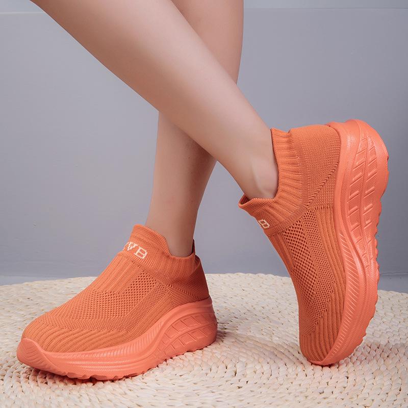 Большие размеры, летние новые женские дышащие повседневные туфли из хлопчатобумажной ткани для пожилых людей, носки, чехлы для ног, женская обувь