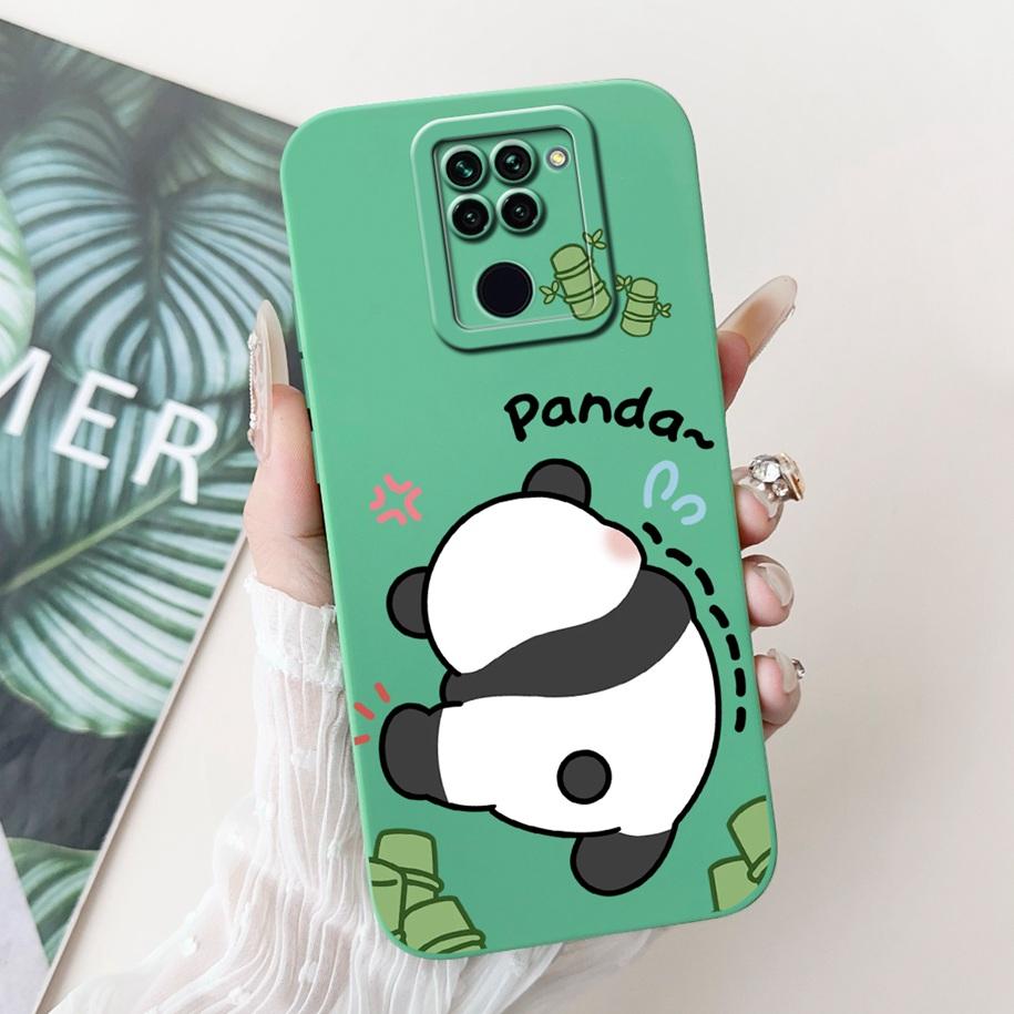 For Xiaomi Redmi Note 9 Case Cute Cartoon Panda Rabbit Liquid Silicone Shockproof Bumper on Xiomi Redmi Note 9 Cover Note9 Funda