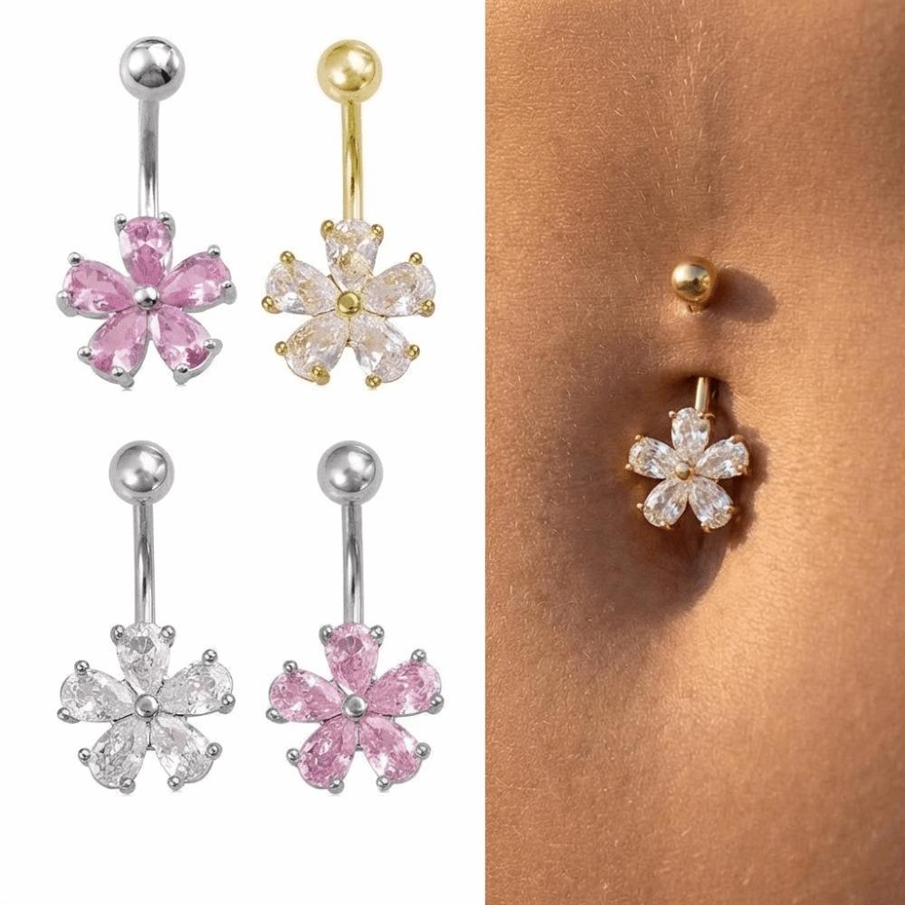 Stainless Steel Belly Button Rings Simple Body Piercing Jewelry Beach Navel Ring  For Women