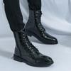 Мужская обувь большого размера новые кожаные туфли ботинки модные кожаные ботинки с высоким верхом тренд внешней торговли деловая одежда ботинки Мартина короткие ботинки