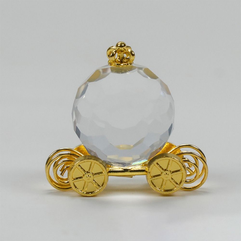 Mini Crystal Carriage Exquisite Table Ornaments Crystal Pumpkin Car Office Home Decoration