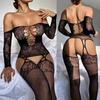 Новые бодистокинги с открытой промежностью Сексуальное женское эротическое нижнее белье Черный боди без рукавов Цельный боди Нижнее белье Порно Костюм кошки Без промежности