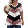 Womens Plus Size Tops V Neck Casual Clothing 3D Printing Tops T-Shirts