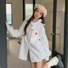 Love Embroidery Bow Long-sleeved White Shirt Female 2024 New Loose