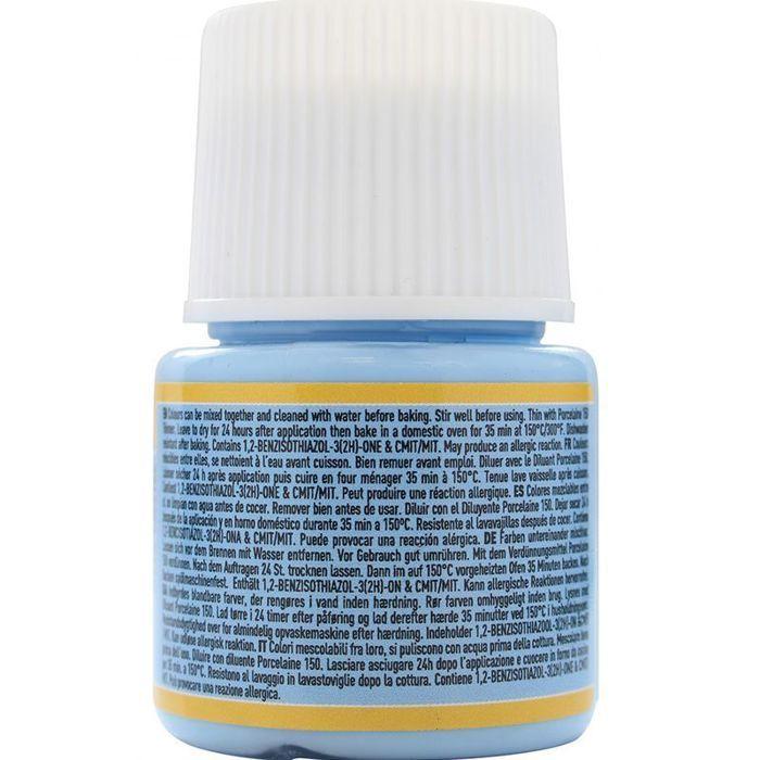 Peinture à l'eau brillante pour porcelaine - Bleu pastel - 45 ml