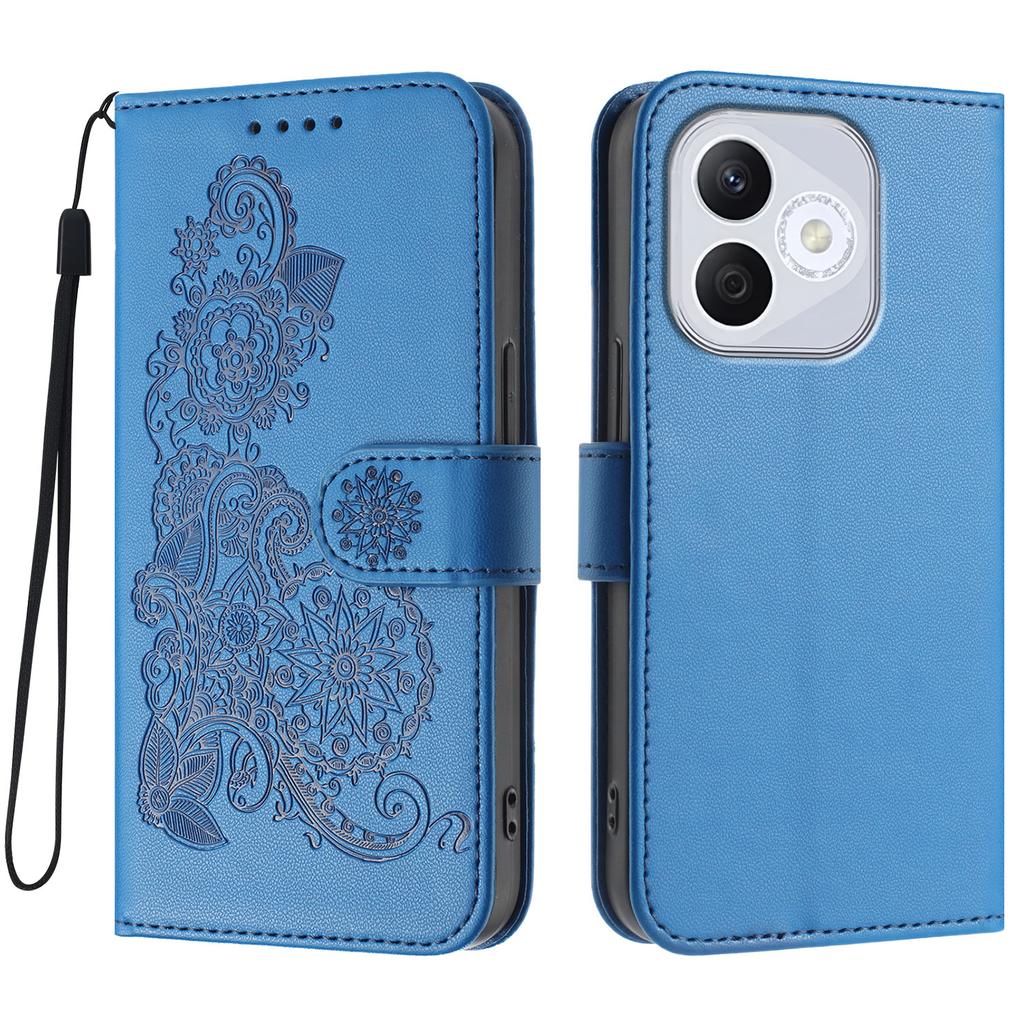 For Honor 400 Lite Phone Cases Mandala Flower Leather Wallet Mobile Cover with Strap
