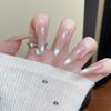High-End Nude Cat Eye Handmade Nail Tips – Versatile Summer Style for a Spicy Look