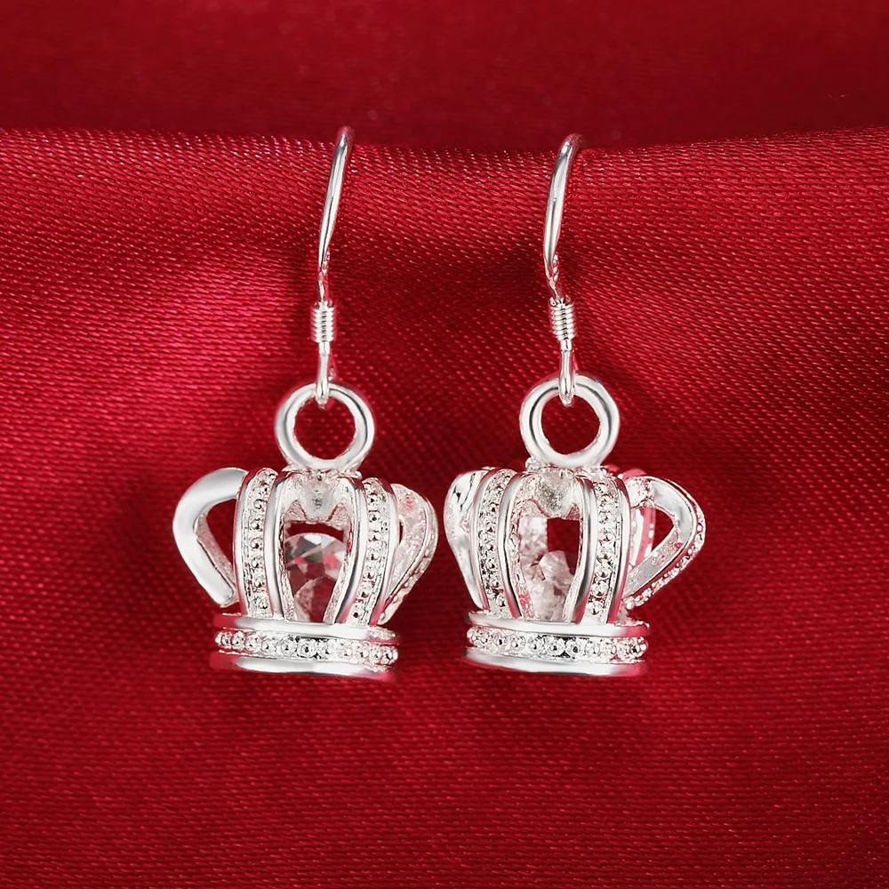 Copper custom crystal crown necklace earring Jewelry sets for Woman fashion party accessories Christmas Gifts