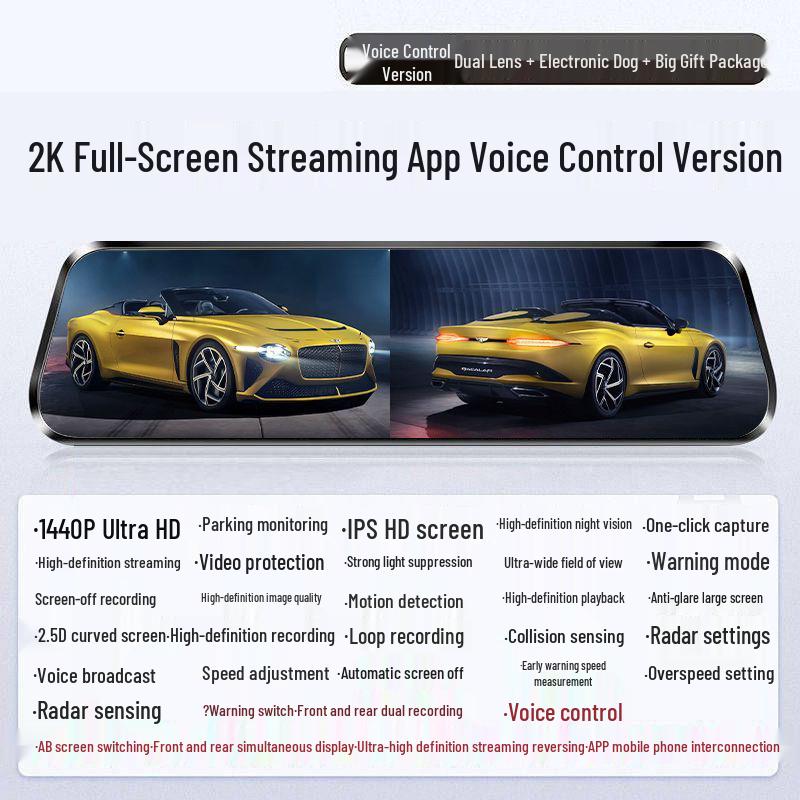 HD видеорегистратор с ночным видением: Двойная запись спереди и сзади, большой экран, с мониторингом парковки.