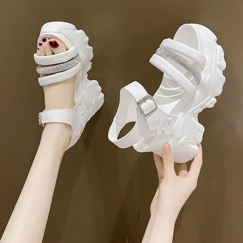 Fashion 2024 Summer New Fashion Roman Sandals Casual Thick Sole Elevated Lightweight Women's Shoes Soft Comfortable and Breathable