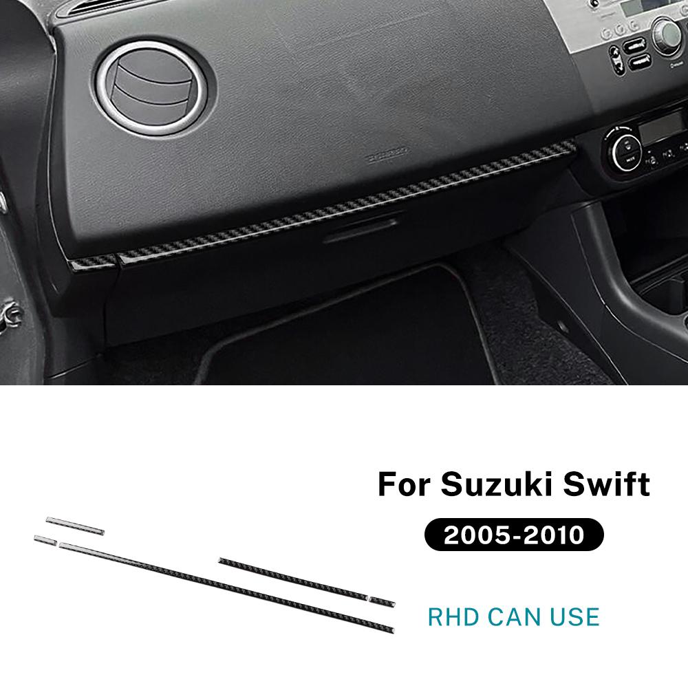 Real Soft Carbon Fiber Sticker For Suzuki Swift ZC31S/ZC32S 2005 2006 2007 2008 2009 2010 Car Center Console Passenger Trim